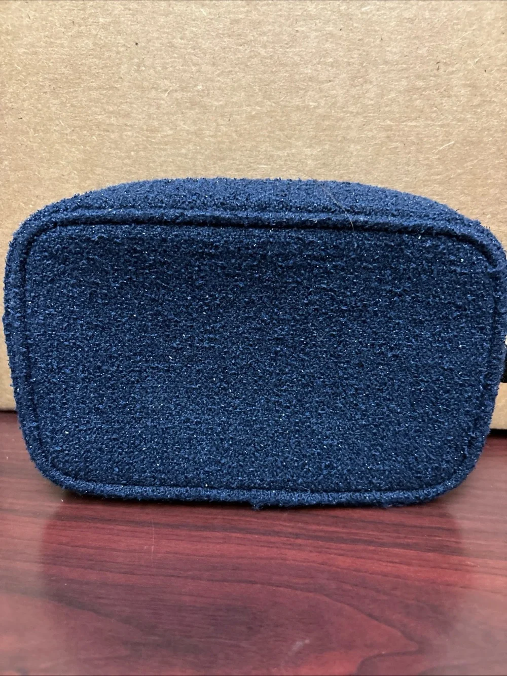 CHANEL Beaute Navy Blue Glitter Cosmetic Makeup Pouch Clutch Bag Holiday 2025